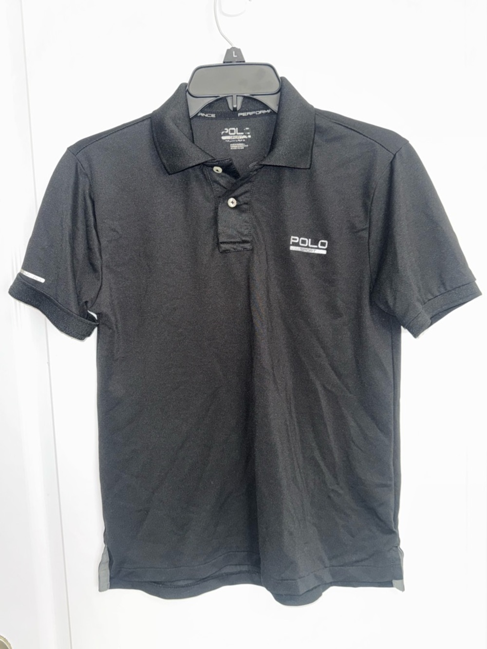 Polo by Ralph Lauren Men's Black Performance Polo with White Logo